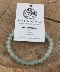 Bracelet Aventurine Verte perles 6mm